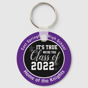 Porte-clés Personalized Purple High School Class of 2022
