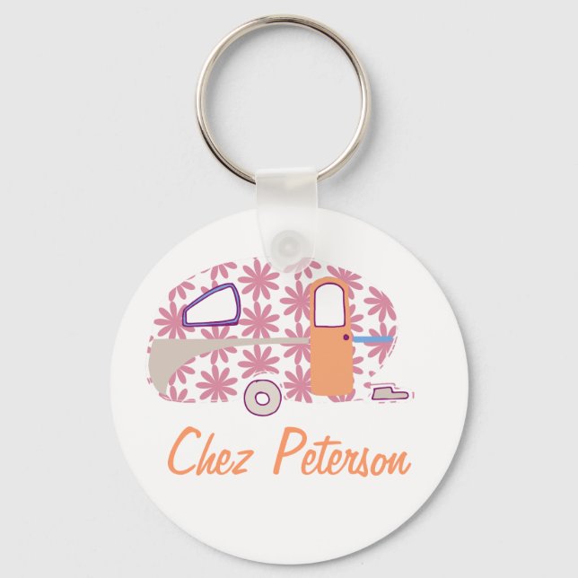 Porte-clés Personalized Retro Art Caravan Owner's Keychains (Recto)