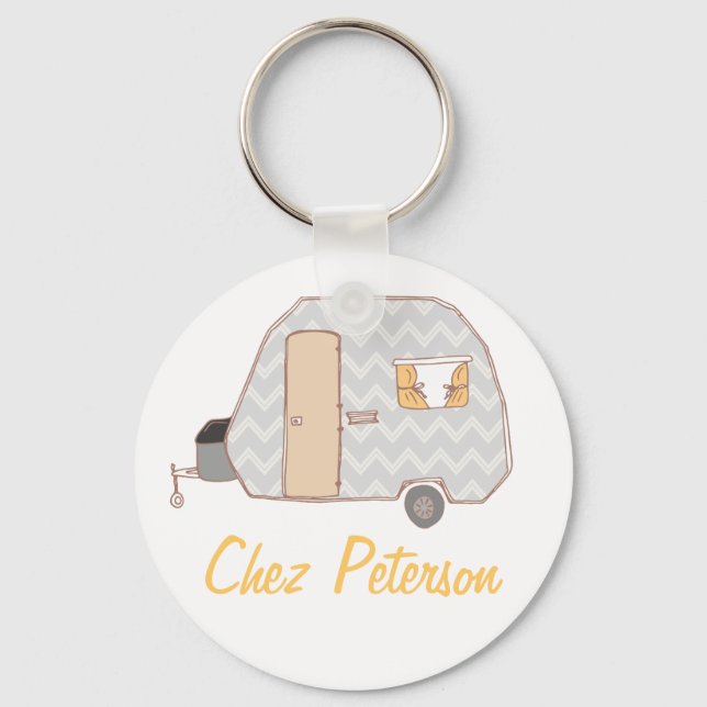 Porte-clés Personalized Retro Art Caravan Owner's Keychains (Recto)