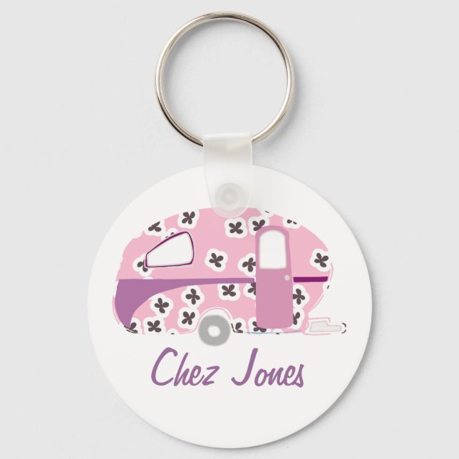Porte-clés Personalized Retro Art Caravan Owner's Keychains (Recto)