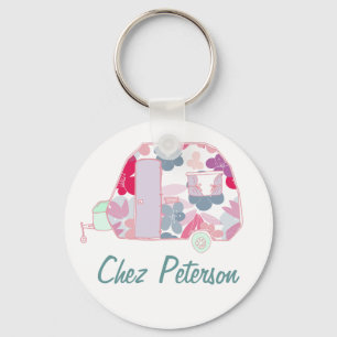 Porte-clés Personalized Retro Art Caravan Owner's Keychains