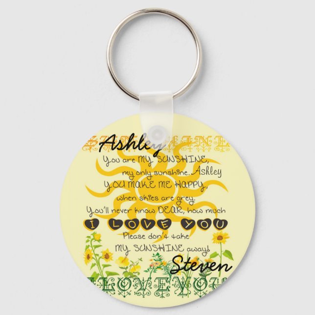 Porte-clés Personalized Sunshine Keychain (Recto)