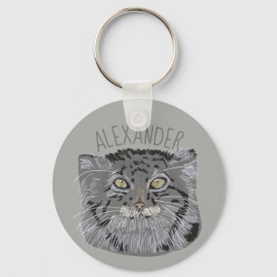 Porte-clés Personalized Tibetan Pallas Cat Gray Keychain