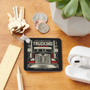 Porte-clés Personalized Trucking 18 Wheeler BIG Trucker