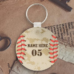 Porte-clés Personalized Vintage Baseball Name Number Retro<br><div class="desc">Personalized vintage baseball name number retro design  can be good for you if you love Baseball. Or it could be a great gift for those who loves baseball.</div>
