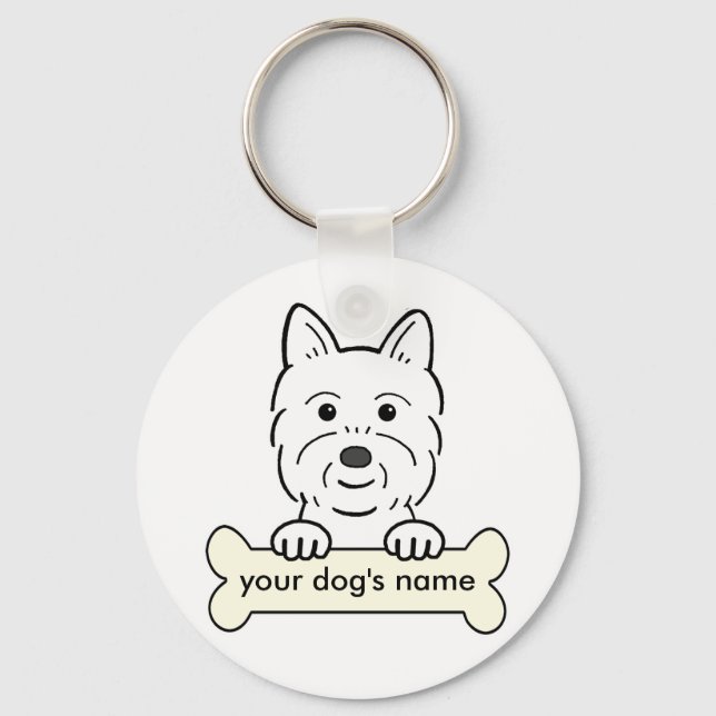 Porte-clés Personalized Westie (Recto)