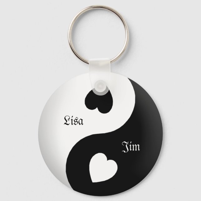 Porte-clés Personalized Yin Yang Love Key Chain (Recto)