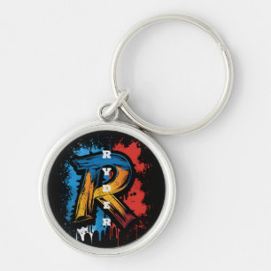 Porte-clés Personnalisable Gras Graffiti Monogramme 'R' Urbai