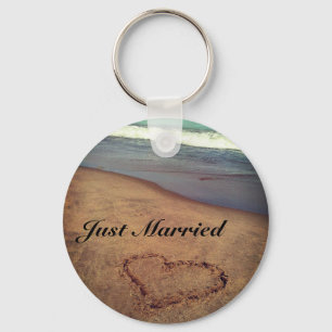 Porte-clés Personnalisable Just Married Beach Porte - clé