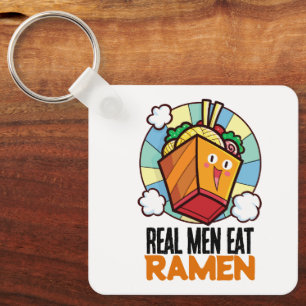 Porte-clés Personnalisable Les vrais hommes mangent Ramen