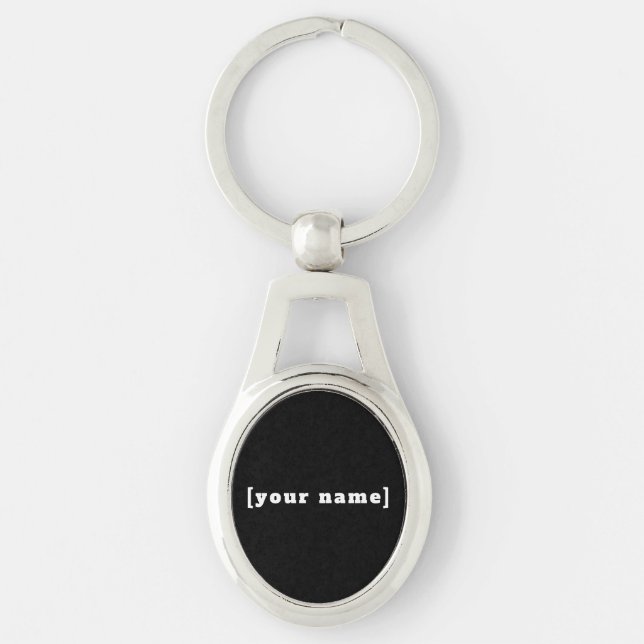 Porte-clés personnalisable noir et blanc avec ton nom (Devant)