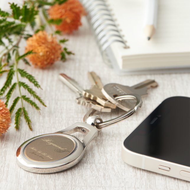 Porte-clés Personnalisable Père de la mariée Oval Porte - clé (Côté )