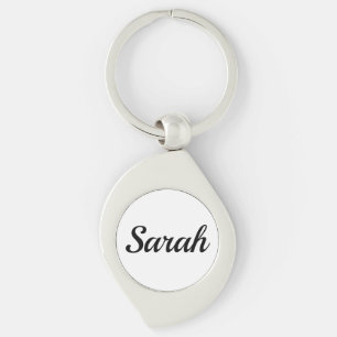 Porte-clés personnalisable prénom Sarah, noir et blanc
