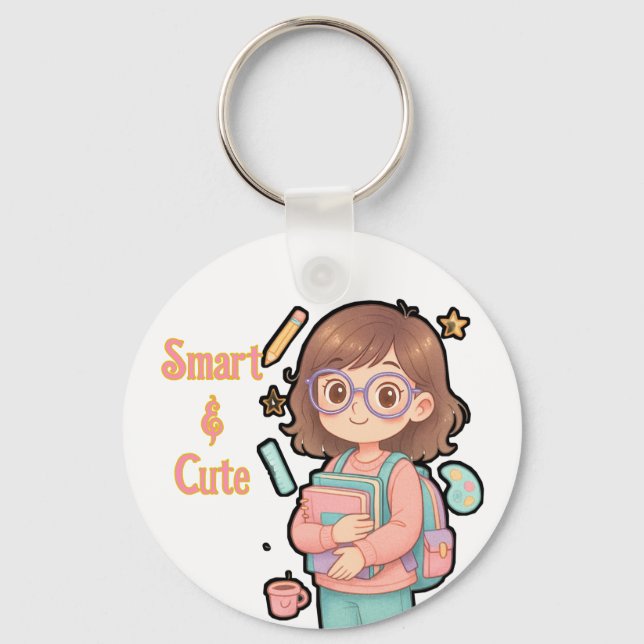 Porte-clés Personnalisable "Smart & Cute" Porte - clé écolièr (Recto)
