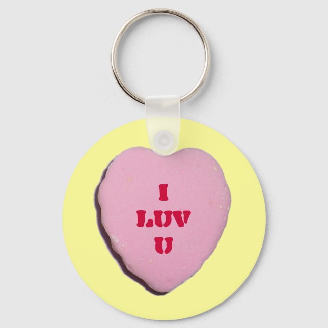 Porte-clés Personnalisable Valentine Candy Heart (Recto)