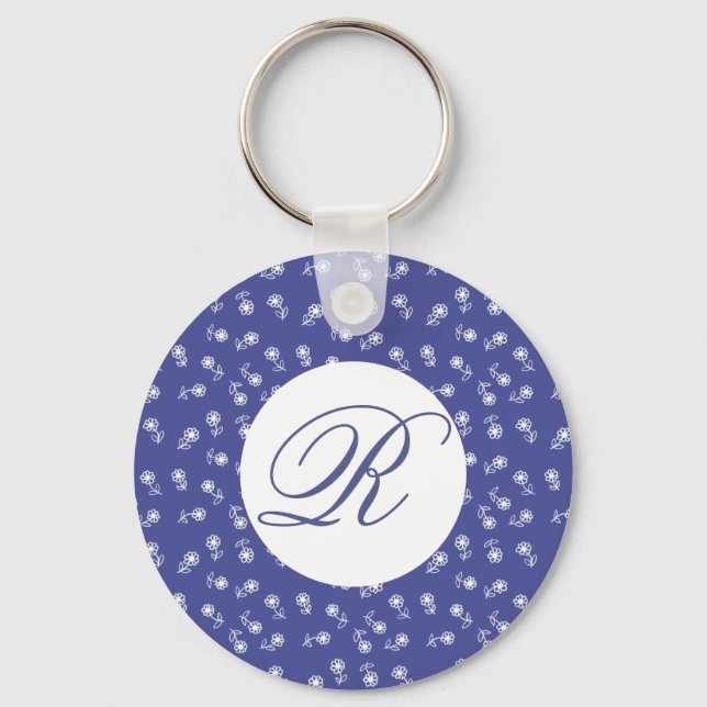 Porte-clés Personnalisation des fleurs blanches (Recto)