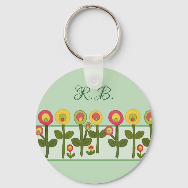 Porte-clés Personnalisation du champ de fleurs (Recto)