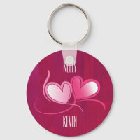 Personnalisé 2 Coeurs Dansant sur Fuschia Rose