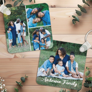 Porte-clés Personnalisé 4 Photo Collage personnalisé Famille 