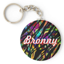 Porte-clés personnalisé à motif zèbre coloré