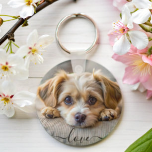 Porte-clés Personnalisé animal de compagnie 2 photo amoureux 