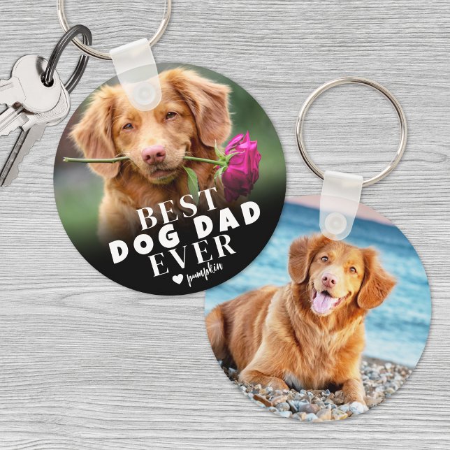 Porte-clés Personnalisé Animaux de compagnie Best Chien Papa  (Personalized Pet Best Dog Dad Photo keychain)