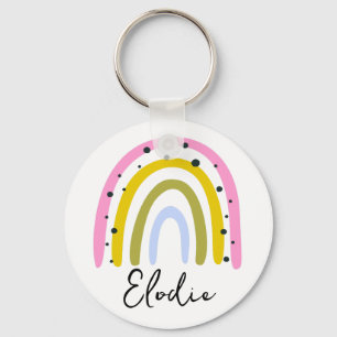 Porte-clés personnalisé au nom Arc-en-ciel Cadeau