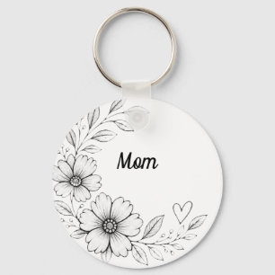 Porte-clés personnalisé avec charme floral pour ma