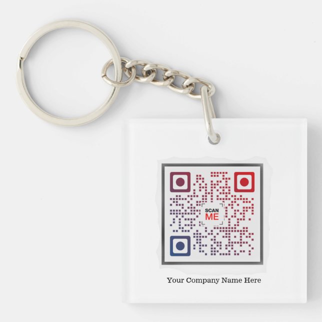 Porte-clés personnalisé avec code QR carré (Devant)
