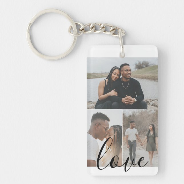 Porte-clés personnalisé avec collage de photos et  (Devant)