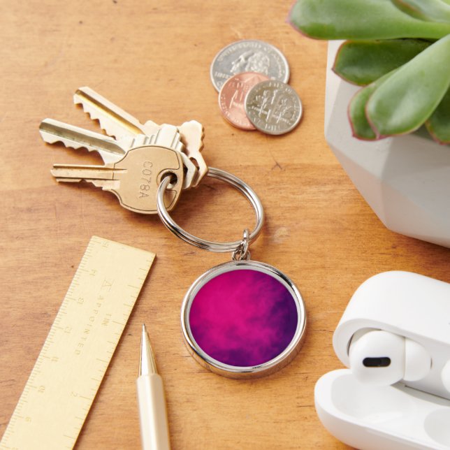 Porte-clés personnalisé avec dégradé magenta (Bureau)