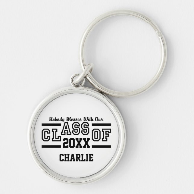 Porte-clés personnalisé avec l'année et le nom de  (Devant)
