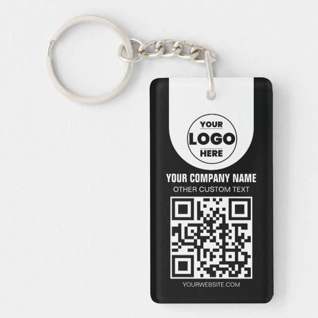 Porte-clés personnalisé avec logo et code QR | Cad (Devant)