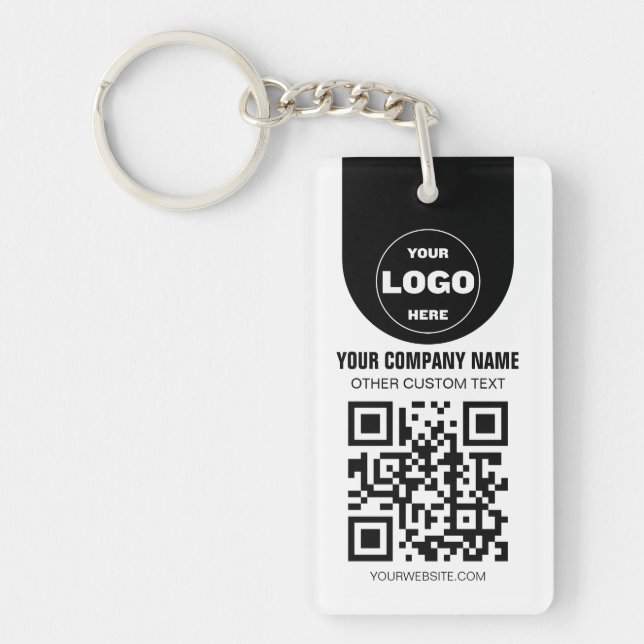 Porte-clés personnalisé avec logo et code QR | Cad (Devant)
