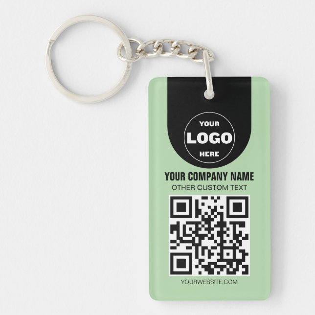 Porte-clés personnalisé avec logo et code QR | Obj (Devant)