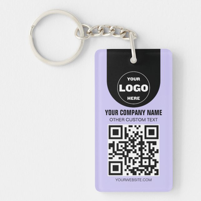 Porte-clés personnalisé avec logo et code QR | Obj (Devant)