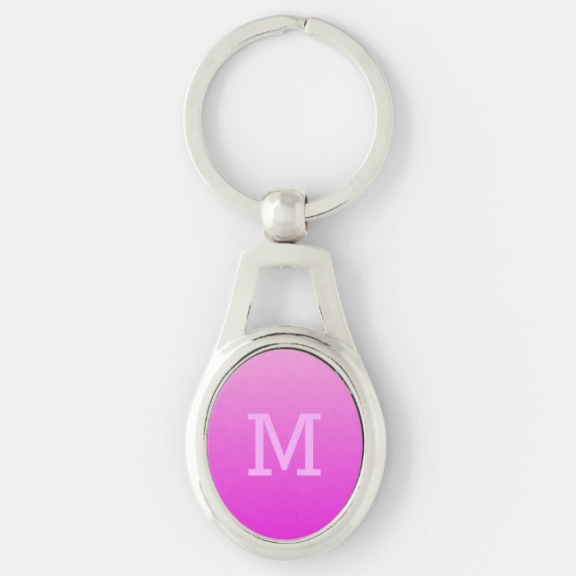 Porte-clés personnalisé avec monogramme dégradé ro (Devant)