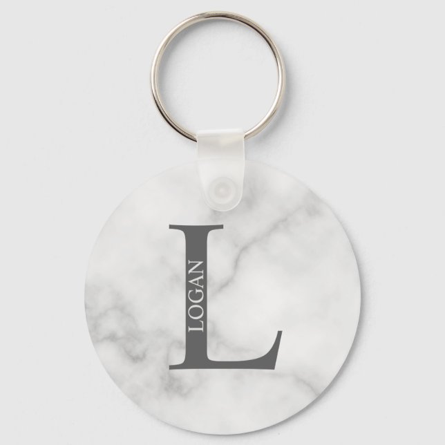 Porte-clés personnalisé avec monogramme et nom (Recto)