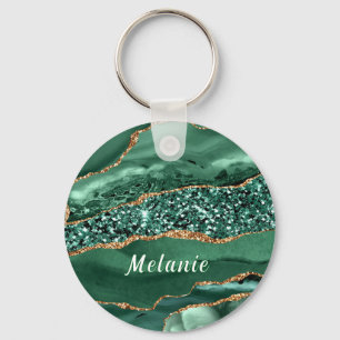 Porte-clés personnalisé avec nom en or paillettes