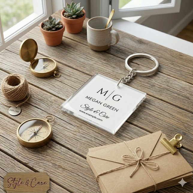 Porte-clés personnalisé avec nom et marque de styl (Personalized Name and Brand Stylish Custom Keychain)