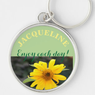 Porte-clés personnalisé avec nom Tournesol