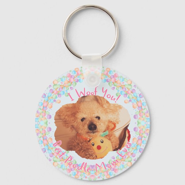Porte-clés personnalisé avec photo de Caniche, le  (Recto)