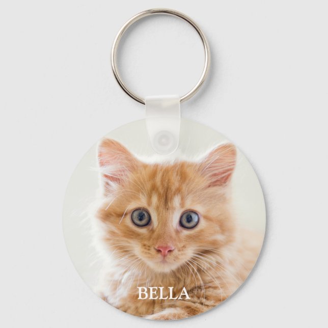 Porte-clés personnalisé avec photo de chat (Recto)