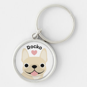Porte-clés personnalisé Bouledogue français avec n