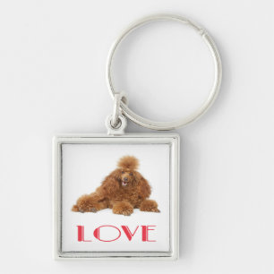 Porte-clés personnalisé Chien Amour Poodle Abricot