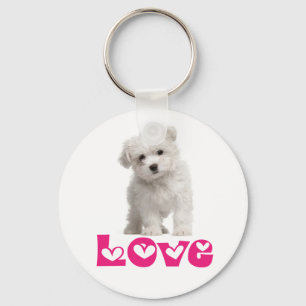 Porte-clés personnalisé Chien amour Puppy Maltais