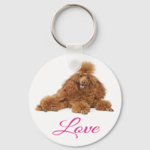 Porte-clés personnalisé Chien d'amour Caniche Abri