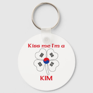 Porte-clés Personnalisé Coréen Kiss Me Je suis Kim