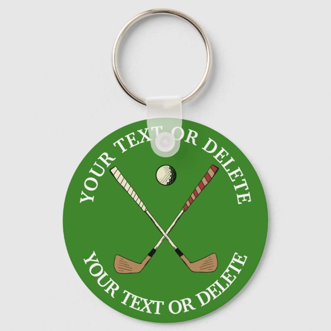 Porte-clés Personnalisé Custom Classic Golf Golfer Green (Recto)
