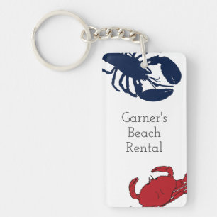 Porte-clés personnalisé de maison de plage Crabe e
